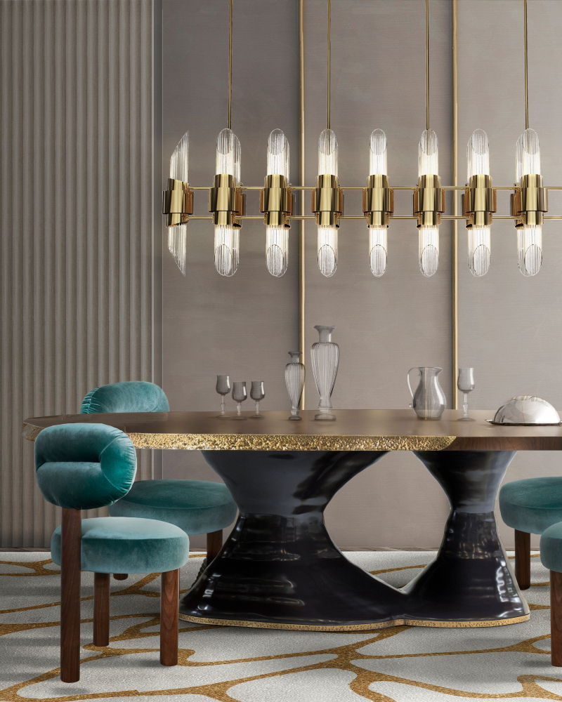 LUXURY DINING ROOM WITH TEXTURAL ACCENTS