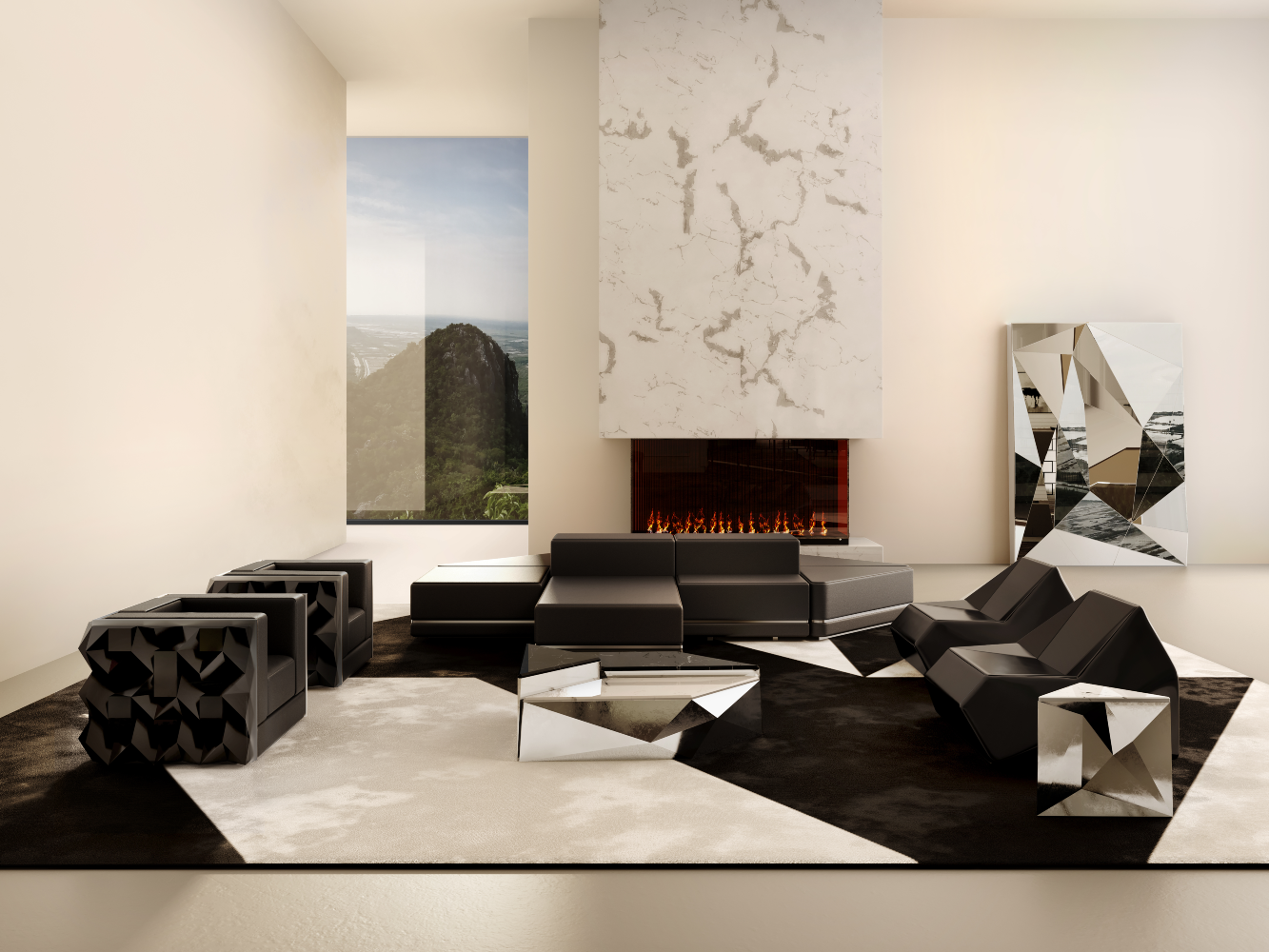 Contemporary Living Room featuring Fractal Capsule Collection