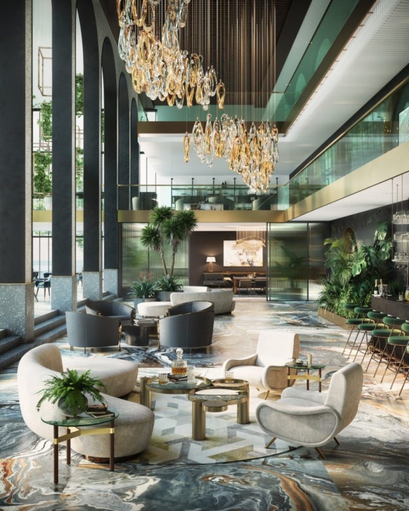 HOTEL LOBBY DESIGN WITH A MID-CENTURY MODERN TOUCH – Covet Collection