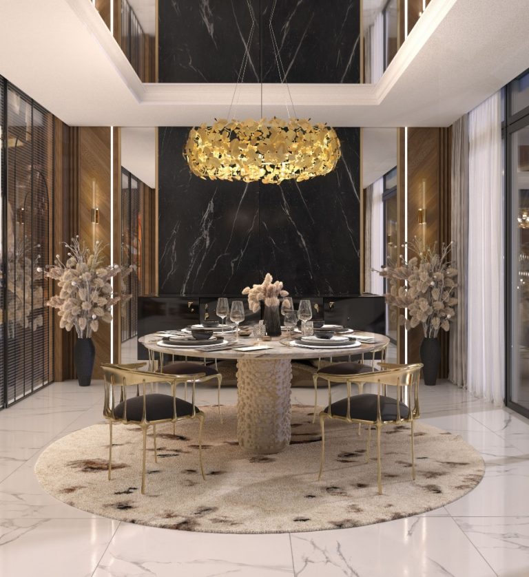 THE TIMELESS ELEGANCE OF A NEUTRAL DINING ROOM WITH GOLDEN DETAILS ...
