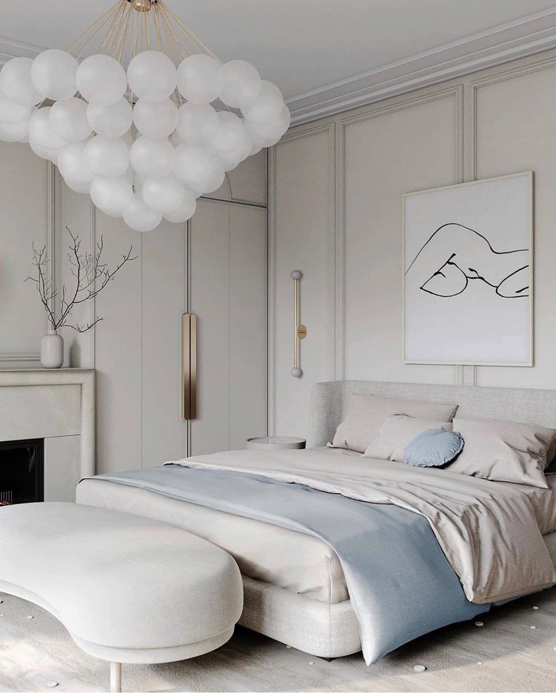 SERENE ELEGANCE: A LUXURY BEDROOM WITH HEAVENLY BLUES AND NEUTRAL TONES