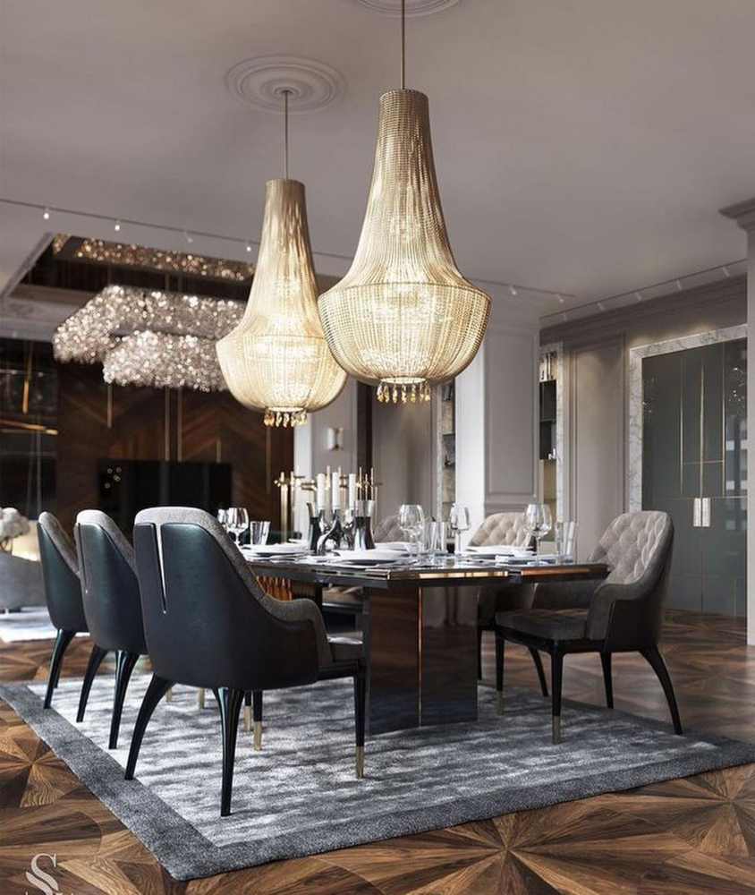 OPULENT ELEGANCE: A BROWN-THEMED EXTRAVAGANCE IN LUXURY DINING ROOM